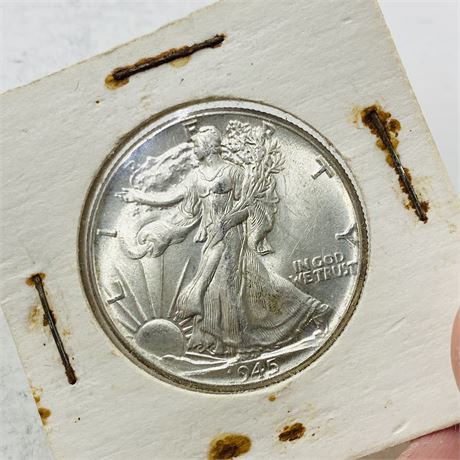 UNC 1945 Walking Liberty Half Dollar