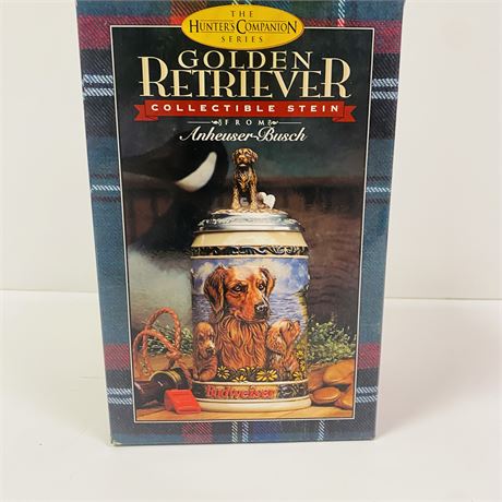 Budweiser Golden Retriever Stein Mint in Orig Box