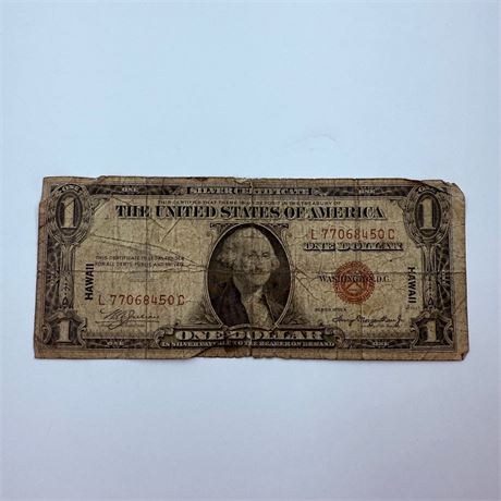 1935 $1 Hawaii Emergency Silver Certificate
