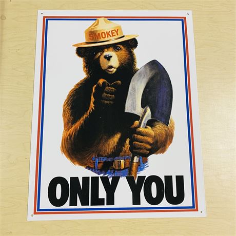 12.5x16” Smokey The Bear Metal Retro Sign