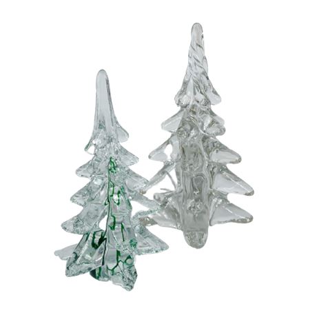 Pair of Art Glass Christmas Trees