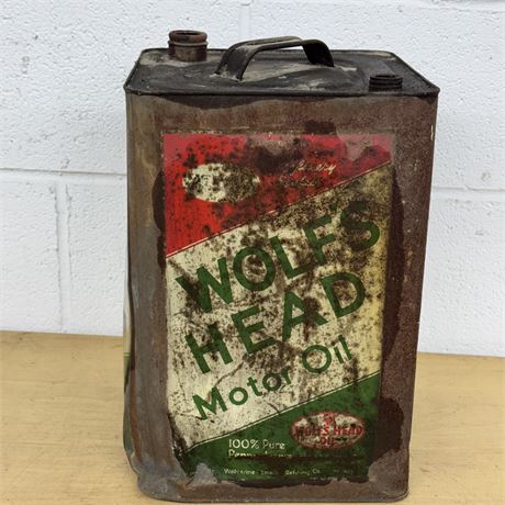 Wolf's Head Motor Oil Can