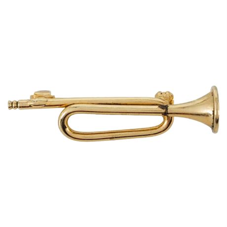 Vintage Gold Tone Bugle Brooch