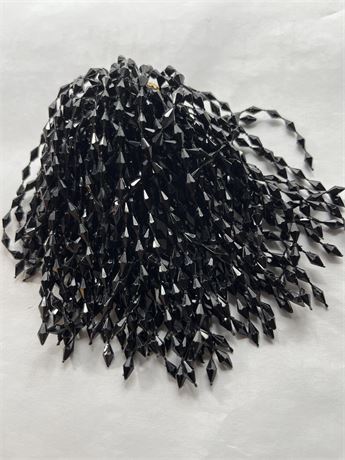 Black beaded pom-pom brooch