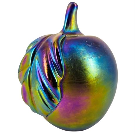 Vintage Gibson 1977 Iridescent Apple Paperweight