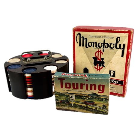 Lot of Vintage Games & Poker Chips