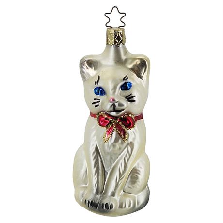 Inge Glas of Germany Fine Blown Glass Kitty Ornament