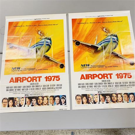 2 Original 1974 Airport 1975 Movie Posters