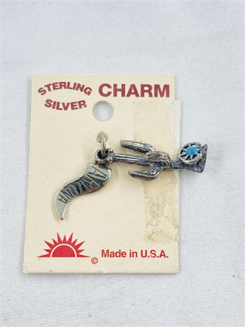 Sterling Turquoise Cactus + Arizona Charms