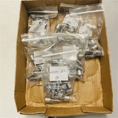60 NOS Harley Davidson Chrome Lug Bolts