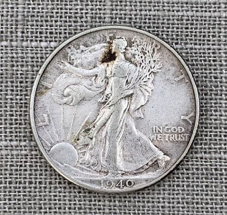 Sharp 1940 Walking Liberty Half Dollar 90% Silver US Coin
