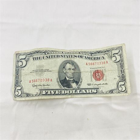 1963 Red Seal $5 Bill