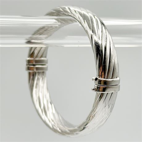 Vintage Sterling Silver Italian Hinged Bangle Bracelet