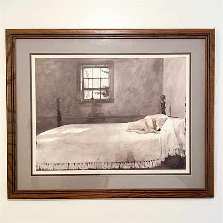 Framed and Matted Print of the Painting "Master Bedroom" by Andrew Wyeth