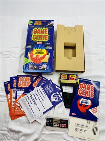 NES Game Genie in Hang Tab Box w/ Paperwork + More