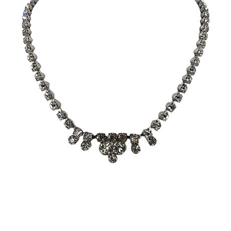 Vintage Garne Jewelry Dainty Art Deco Rhinestone Necklace