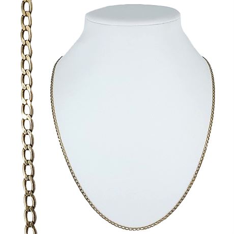 Signed MSD 14K Gold 21 Inch Flat Curb Chain
