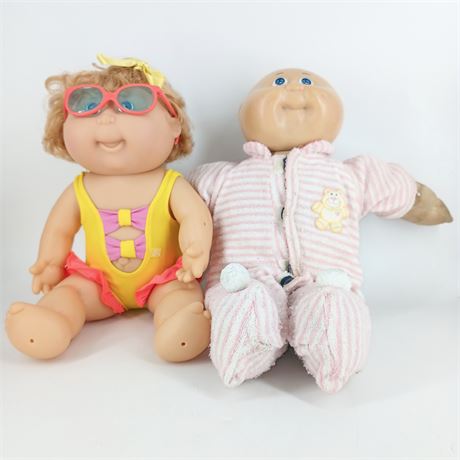Vintage Cabbage Patch Kids Dolls – 1980s Coleco Baby & Bathing Suit Girl