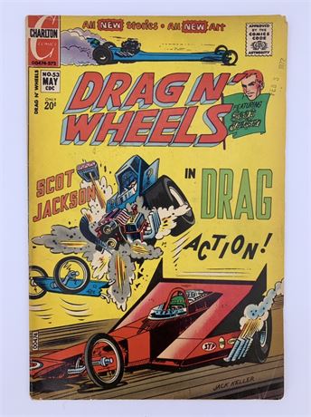 No 53 1972 Charlton Drag Wheels 20 cent Comic Book