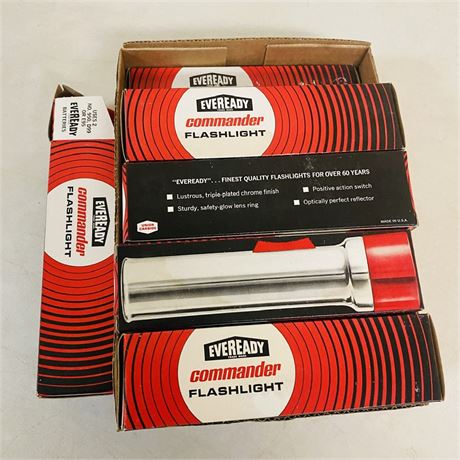 10 NOS Eveready Commander Flashlights