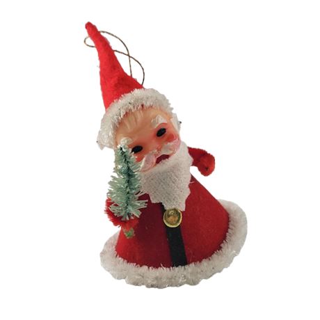 Vintage Santa Claus Christmas Tree Ornaments Cardboard Plastic