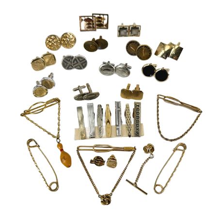 Lot of Assorted Cufflinks & Tie Clips
