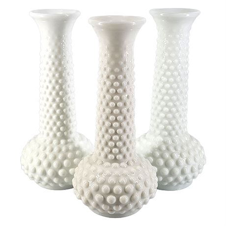 Brody Co. 'Hobnail Milk Glass' Flower Vases
