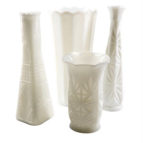 Milk Glass Vase Lot