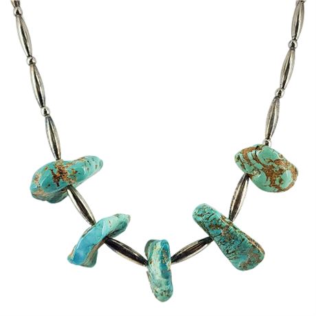Vintage Native American Turquoise Nuggets Necklace
