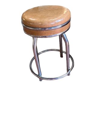 Retro vinyl and chrome stool
