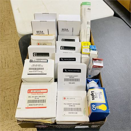 Box of New Canopies + Light Bulbs