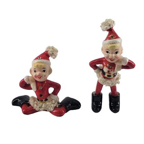 VTG 1950s Kreiss Christmas Elf Pixie Rhinestones Figures