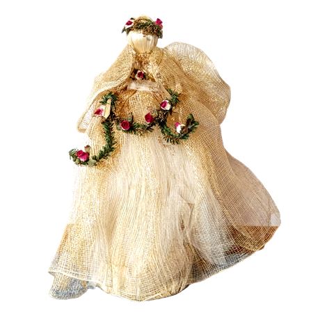 Angel Tree Topper with Rose Garland