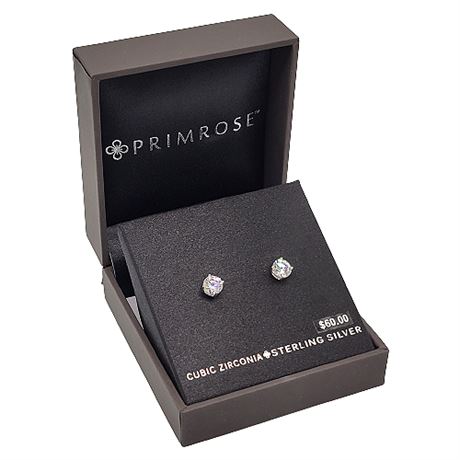 Primrose Sterling Silver CZ Earrings, New in Box