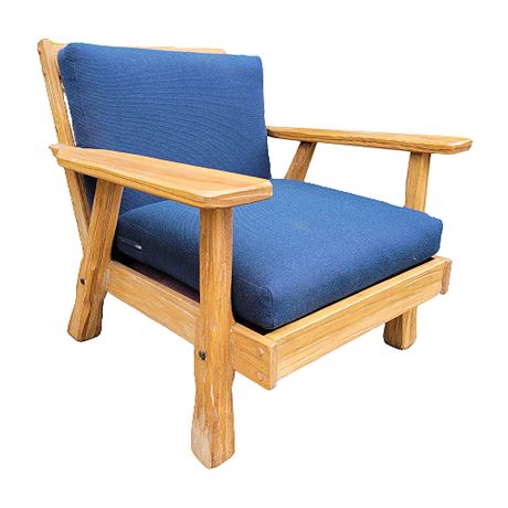 Mid-Century Brandt "Ranch Oak" Rustic Arm Chair w/ Original Upholstery