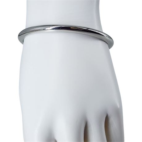 Signed LOFT Silver Tone Minimalist Bangle Bracelet