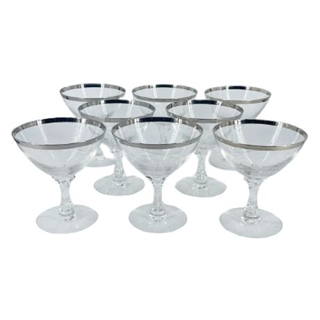 Lot of Fostoria Crystal Wedding Ring Cocktail Glasses