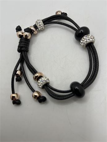 Rope and rhinestone bracelet