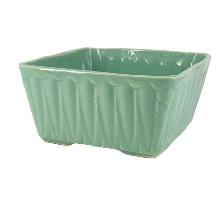 Vintage Roseville Green Basket Planter?