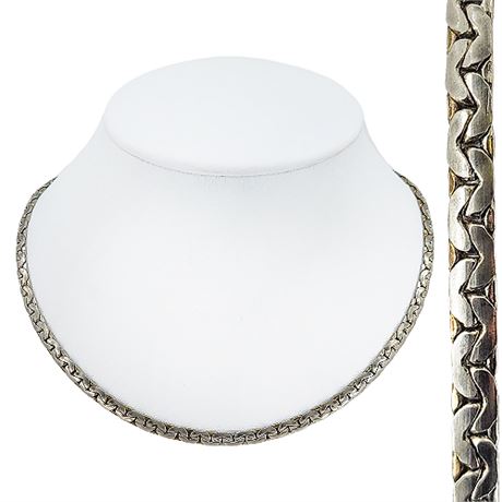 Vintage CORO Silver Tone Chunky C-Link Chain Necklace