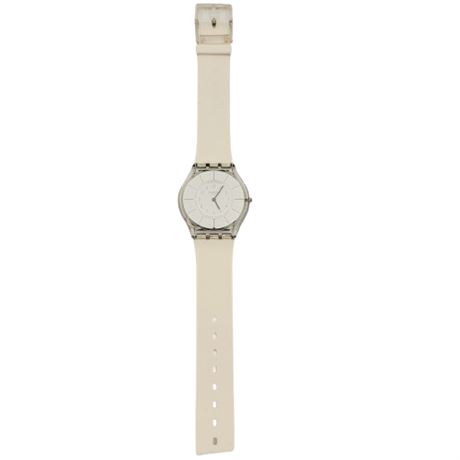 Vintage White Swiss Swatch Watch with Flaw