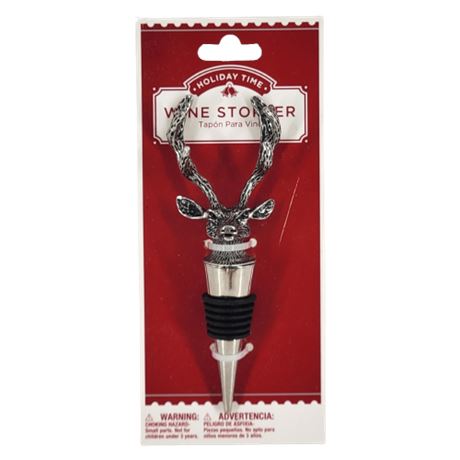 Holiday Time Deer Wine Stopper