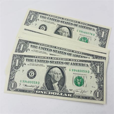 20 Consecutive 1974 $1 Bills