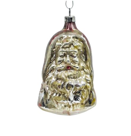 Antique Mercury Glass, Santa Ornament