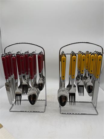 Retro Style Flatware w/Stand