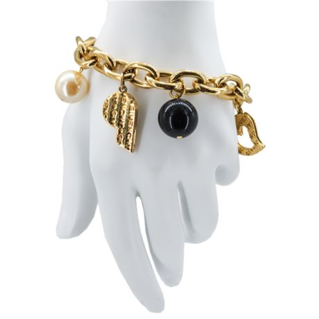 Vtg 80s/90s GIVENCHY Chunky Charm Bracelet