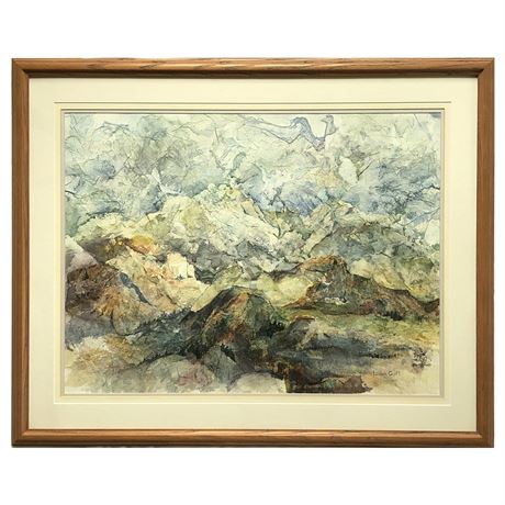 Beautiful Lillian Goff Mixed Media Watercolor Original Painting Art