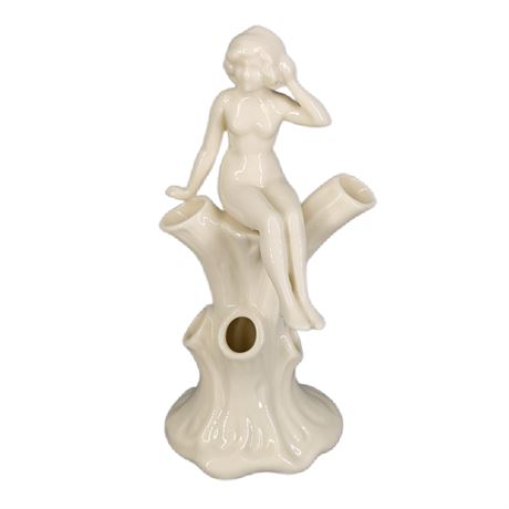 Lenox Art Deco Nude Figure on Tree Ivory Vase