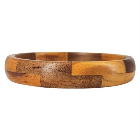 Signed Vintage Artisan Made Wooden Bangle Bracelet