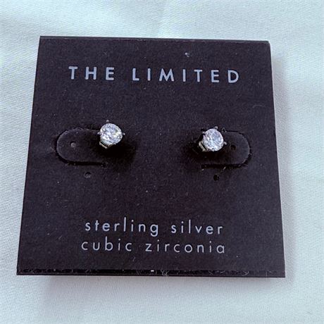 Sterling CZ Stud Earrings